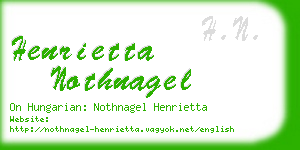 henrietta nothnagel business card